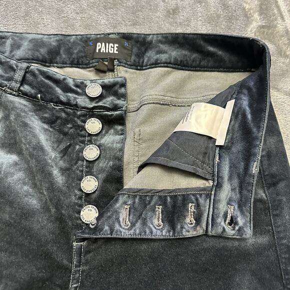 Paige Jeans Womens 28 Blue Hoxton Ankle Peg Button‎ Velvet Skinny Leg Pants - Picture 3 of 12
